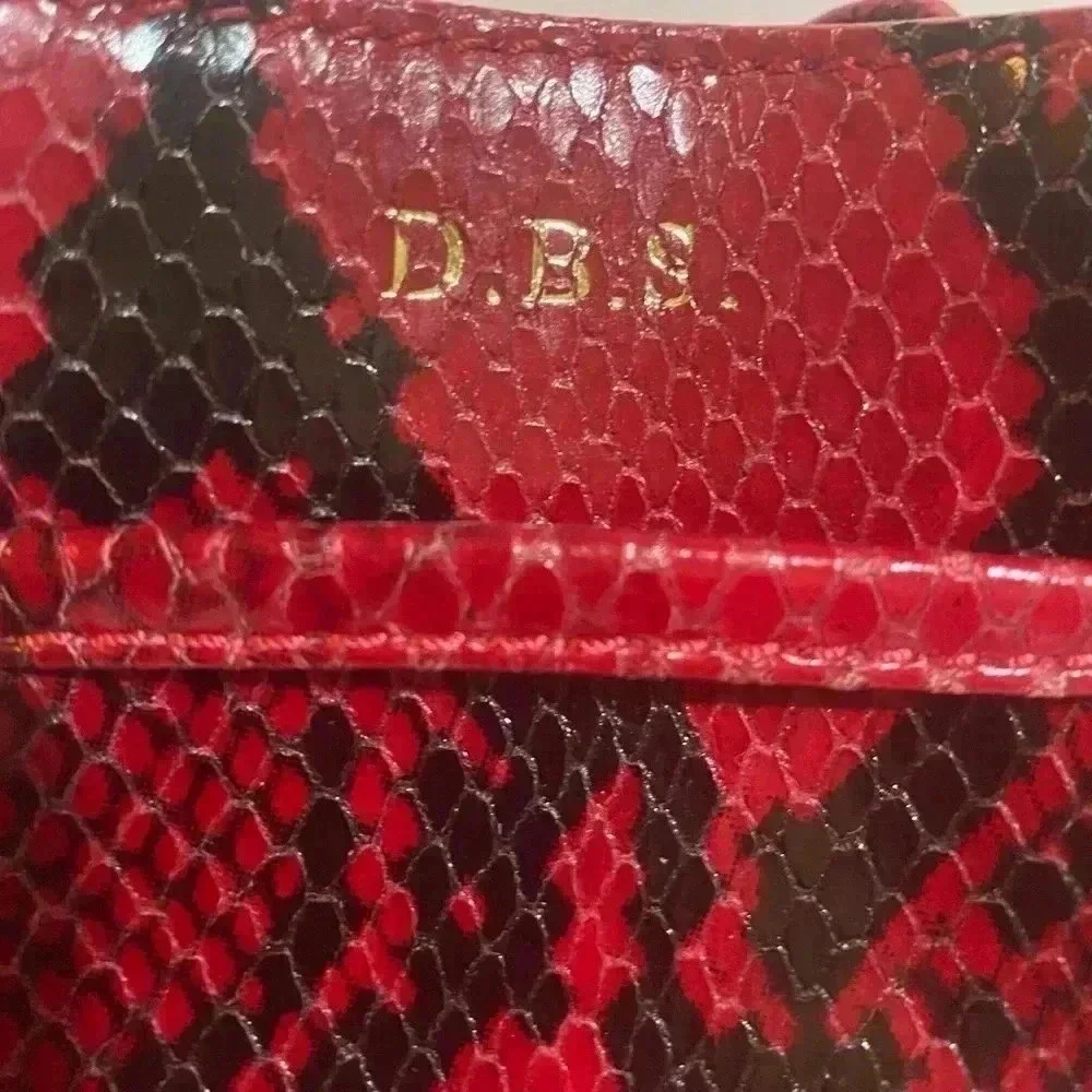AU Printermps snakeskin print leather satchel handbag